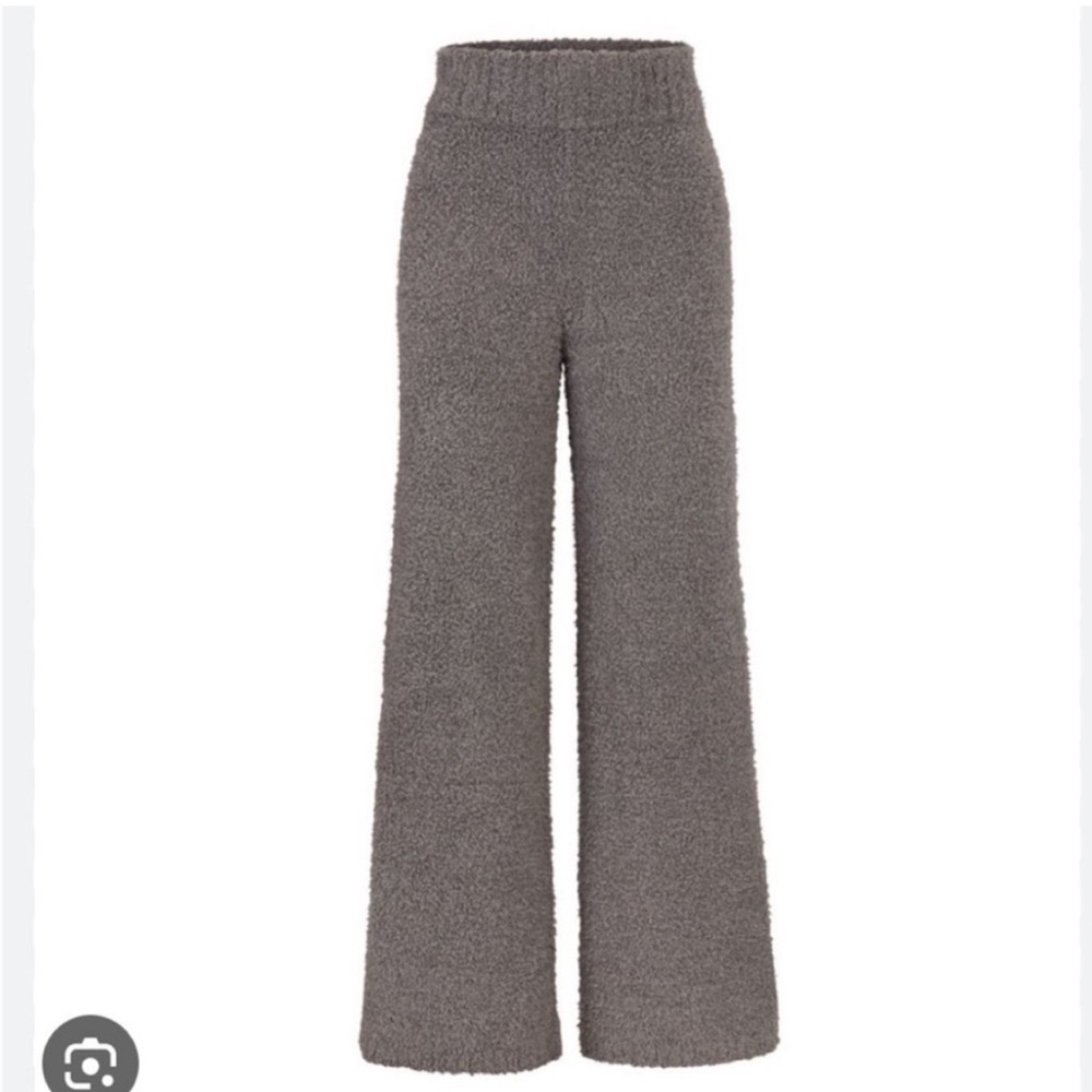 SKIMS Cozy Knit Sherpa Pants Lounge Pants Gray Wide Leg